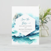 Eenvoudige digitale nautische bruiloft save the date (Staand voorkant)
