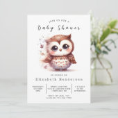 Eenvoudige digitale uil Baby shower Kaart (Staand voorkant)