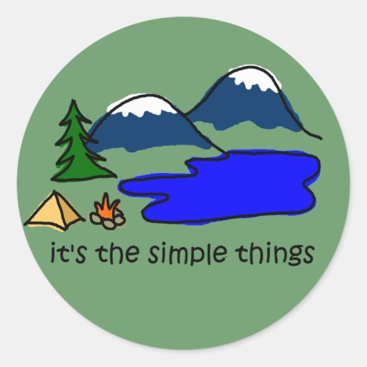 Eenvoudige dingen - Camping Ronde Sticker (Voorkant)