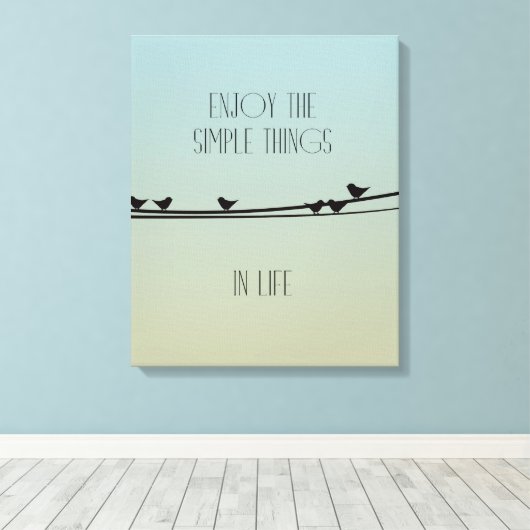 Eenvoudige dingen Vogels Canvas Afdruk (Insitu (Houten vloer))