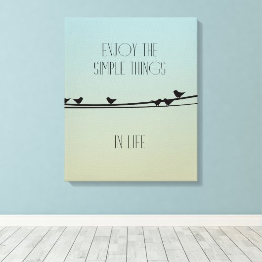 Eenvoudige dingen Vogels Canvas Afdruk (Insitu (Houten vloer))