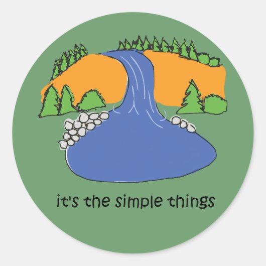 Eenvoudige dingen - Waterval Ronde Sticker (Voorkant)
