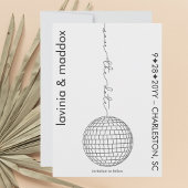 Eenvoudige Disco Bal Zwart-Wit QR Code Bruiloft Save The Date