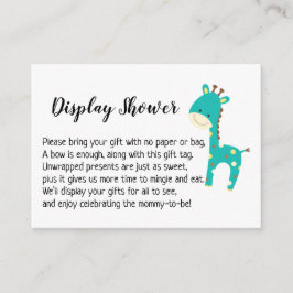Eenvoudige Display Baby shower Cadeaukaart, Blauwg Informatiekaartje