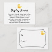 Eenvoudige Display Baby shower Cadeaukaart, Rubber Informatiekaartje (Voorkant / Achterkant)