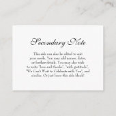 Eenvoudige DIY Custom Weddenschap Black & White Informatiekaartje (Achterkant)