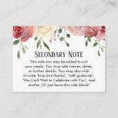 Eenvoudige DIY Custom Weddenschap Blush Pink Flora Informatiekaartje (Achterkant)