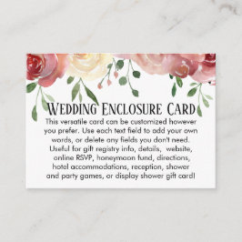 Eenvoudige DIY Custom Weddenschap Blush Pink Flora Informatiekaartje