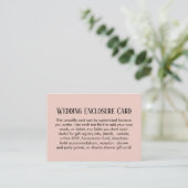 Eenvoudige DIY Custom Weddenschap Blush Pink Informatiekaartje (Staand voorkant)