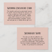 Eenvoudige DIY Custom Weddenschap Blush Pink Informatiekaartje (Voorkant / Achterkant)