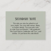 Eenvoudige DIY Custom Weddenschap Green Informatiekaartje (Achterkant)