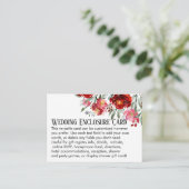 Eenvoudige DIY Custom Weddenschap Red & Roze bloem Informatiekaartje (Staand voorkant)