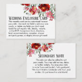 Eenvoudige DIY Custom Weddenschap Red & Roze bloem Informatiekaartje (Voorkant / Achterkant)