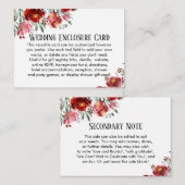 Eenvoudige DIY Custom Weddenschap Red & Roze bloem Informatiekaartje (Voorkant / Achterkant)