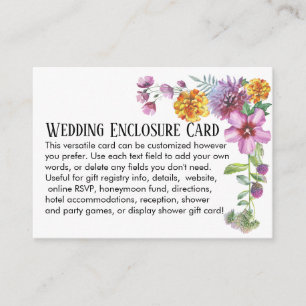 Eenvoudige DIY Custom Weddenschap Waterverf Wildbl Informatiekaartje