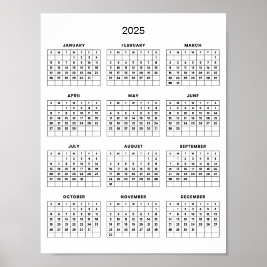 Eenvoudige Doch Elegante 2025 Agenda |  Poster (Voorkant)