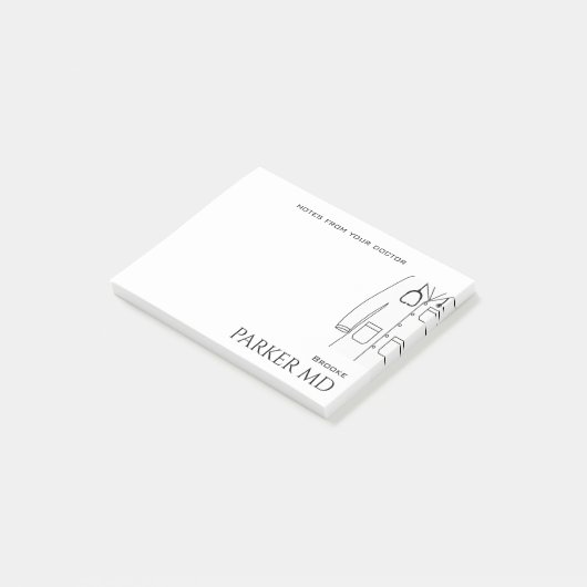 Eenvoudige Doctor merkt witte vlek op Post-it® Notes (Schuin)