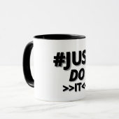 Eenvoudige "doe het gewoon" typografie mok (Voorkant links)