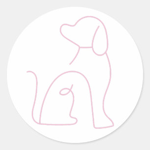 Eenvoudige dog ronde sticker