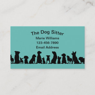 Eenvoudige Dog Sitter Editable Visitekaartjes