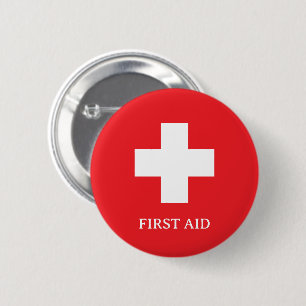 Eenvoudige Dokter MEDIC & EHBO, Kruis, Ambulance, Ronde Button 5,7 Cm