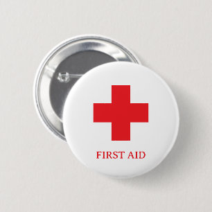 Eenvoudige dokter MEDIC & EHBO, Kruis, Ambulance, Ronde Button 5,7 Cm