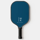 Eenvoudige donkerblauw marineblauw monogram Initia Pickleball Paddle (Voorkant)