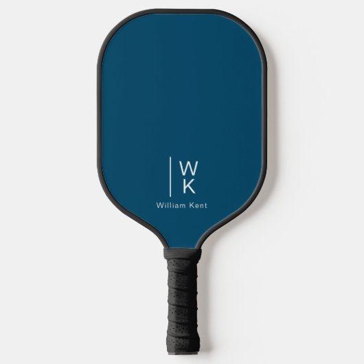 Eenvoudige donkerblauw marineblauw monogram Initia Pickleball Paddle (Voorkant)