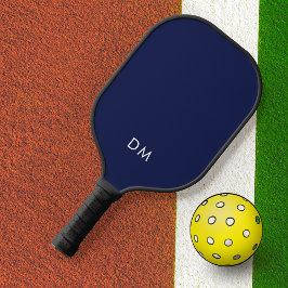 Eenvoudige donkerblauw marineblauw monogram Initia Pickleball Paddle