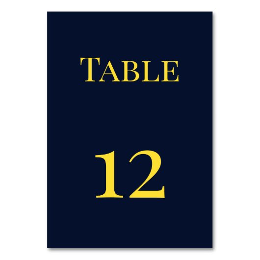 Eenvoudige donkerblauwe en gouden tafelnummers - E (Achterkant)