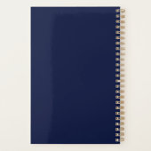 Eenvoudige Donkerblauwe en Witte Monogram Tekst 20 Planner (Achterkant)