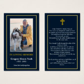 Eenvoudige donkerblauwe goudfotofunderkaart visitekaartje (Voorkant /achterkant)