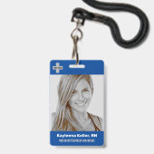 Eenvoudige donkerblauwe Logo Sjabloon Badge (Voorzijde met lanyard)