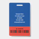 Eenvoudige Donkerblauwe Rode Grote Foto Logo Code Badge (Achterkant)