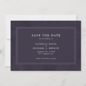 Eenvoudige donkerbruine paarse elegante bruiloft save the date (Voorkant)