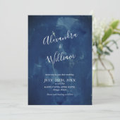 Eenvoudige donkere blauw Waterverf Kaart (Staand voorkant)