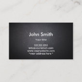 Eenvoudige donkere, donkere ledertekst van de cons visitekaartje (Achterkant)