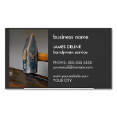 Eenvoudige Donkere Hammer Handyman Service Visitekaartje Magneet (Voorkant)