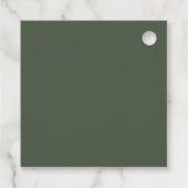 Eenvoudige donkere mos groene bruiloft bedankjes labels (Achterkant)