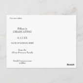 Eenvoudige donkere tekst Het Afstuderen Datum opsl Briefkaart (Achterkant)
