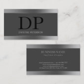 Eenvoudige donkergrijze achtergrond en zilveren st visitekaartje (Voorkant / Achterkant)