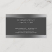 Eenvoudige donkergrijze achtergrond en zilveren st visitekaartje (Achterkant)