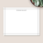 Eenvoudige donkergrijze geometrische moderne profe notitiekaartje<br><div class="desc">Dit ontwerp kenmerkt een architectuur geïnspireerde, eenvoudige grens, met ruimte voor een naam/een tekst op de bodem. Klik op de knop Aanpassen als u de ontwerpelementen wilt aanpassen en/of de tekst verder wilt wijzigen! De variaties van dit ontwerp, extra kleuren, evenals de coördinerende producten zijn beschikbaar in onze winkel, zazzle.com/store/doodlelulu....</div>