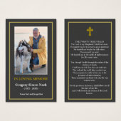 Eenvoudige donkergrijze goudfotofunderkaart visitekaartje (Voorkant /achterkant)