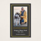 Eenvoudige donkergrijze goudfotofunderkaart visitekaartje (Voorkant)