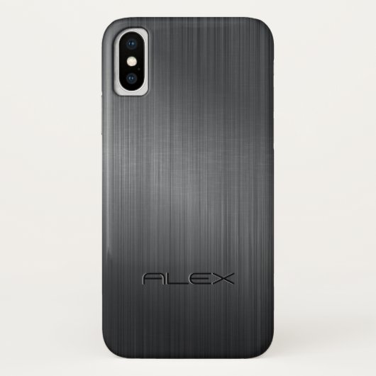 Eenvoudige donkergrijze metalen achtergrond Case-Mate iPhone case (Achterkant)