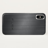 Eenvoudige donkergrijze metalen achtergrond Case-Mate iPhone case (Achterkant (horizontaal))