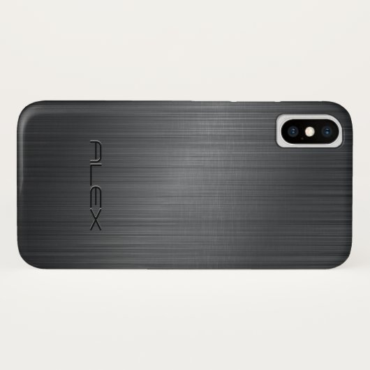 Eenvoudige donkergrijze metalen achtergrond Case-Mate iPhone case (Achterkant (horizontaal))