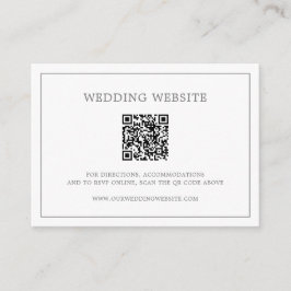 Eenvoudige Donkergrijze Monogram QR-code Elegante  Informatiekaartje