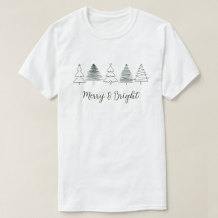 Eenvoudige donkergroene droog en heldere kerstboom t-shirt